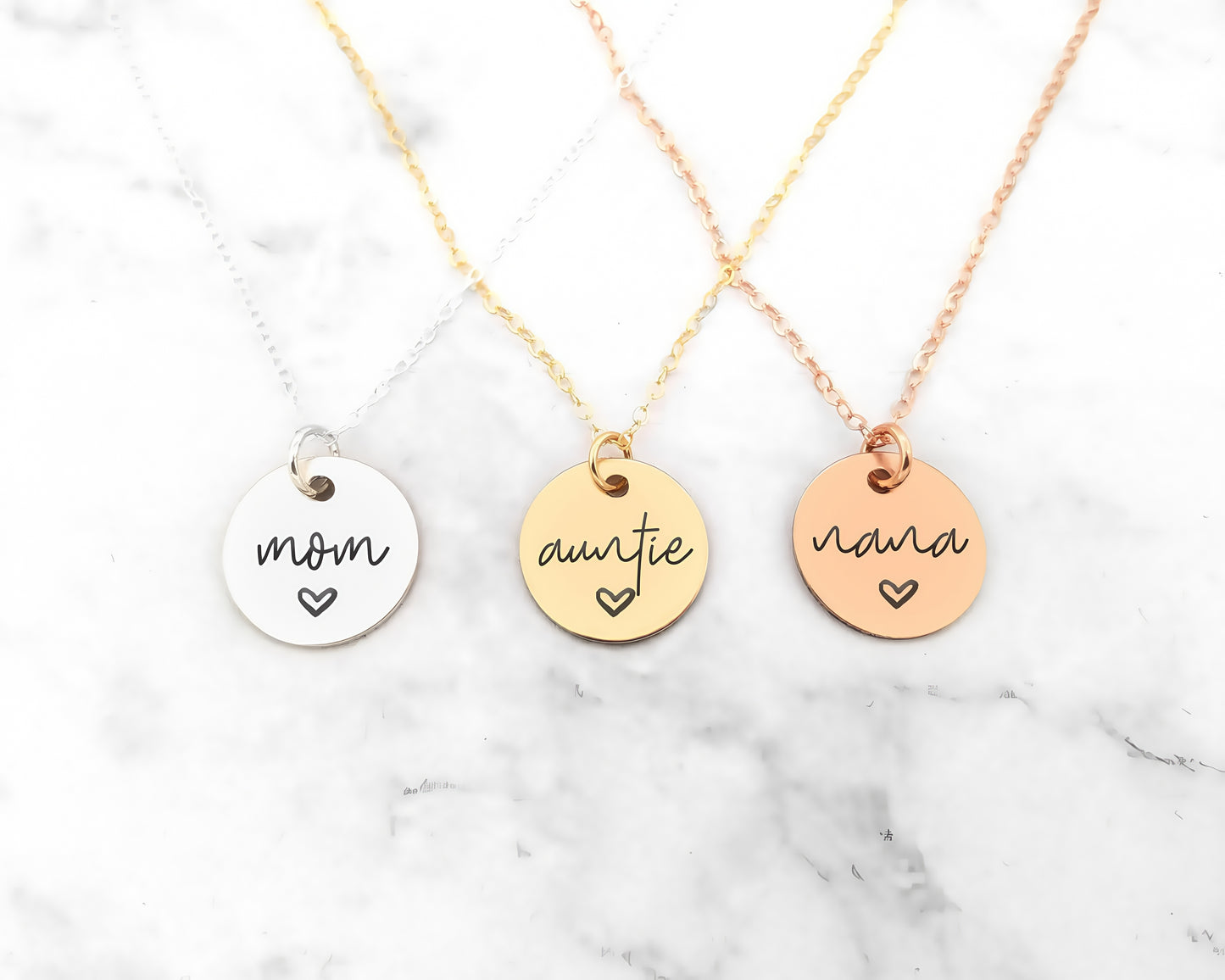 Custom Initial Disc Necklace, Engraved Letter Necklace, Gold Coin Disk Tag, Personalized Name Necklace, Teen Aunt Grandma Mom Gift