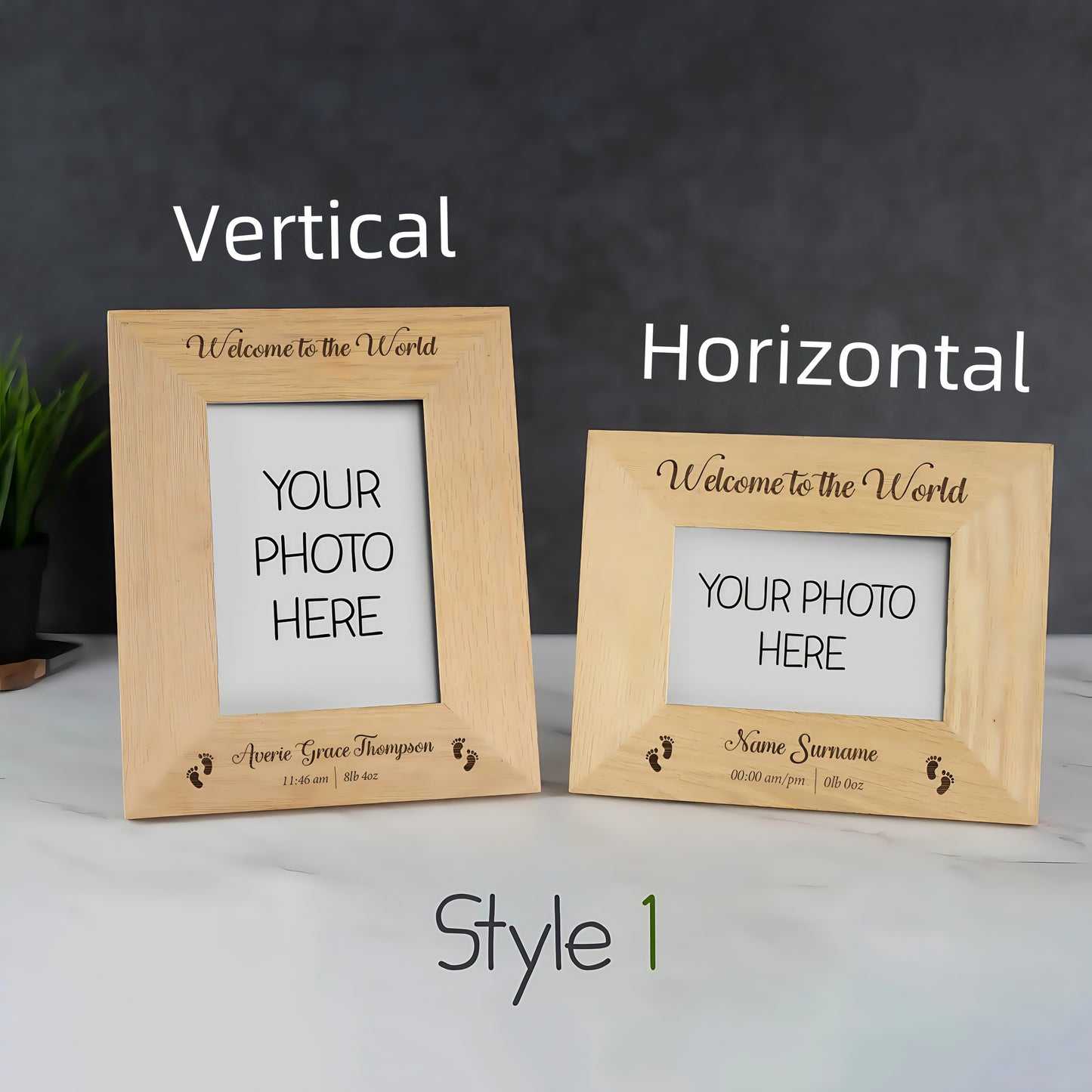 Personalised Wooden Photo Frame 4 x 6" / 5x7” Picture Frame - Any Text, Any Occasion - Personalised Gift for Birthday Wedding Valentines