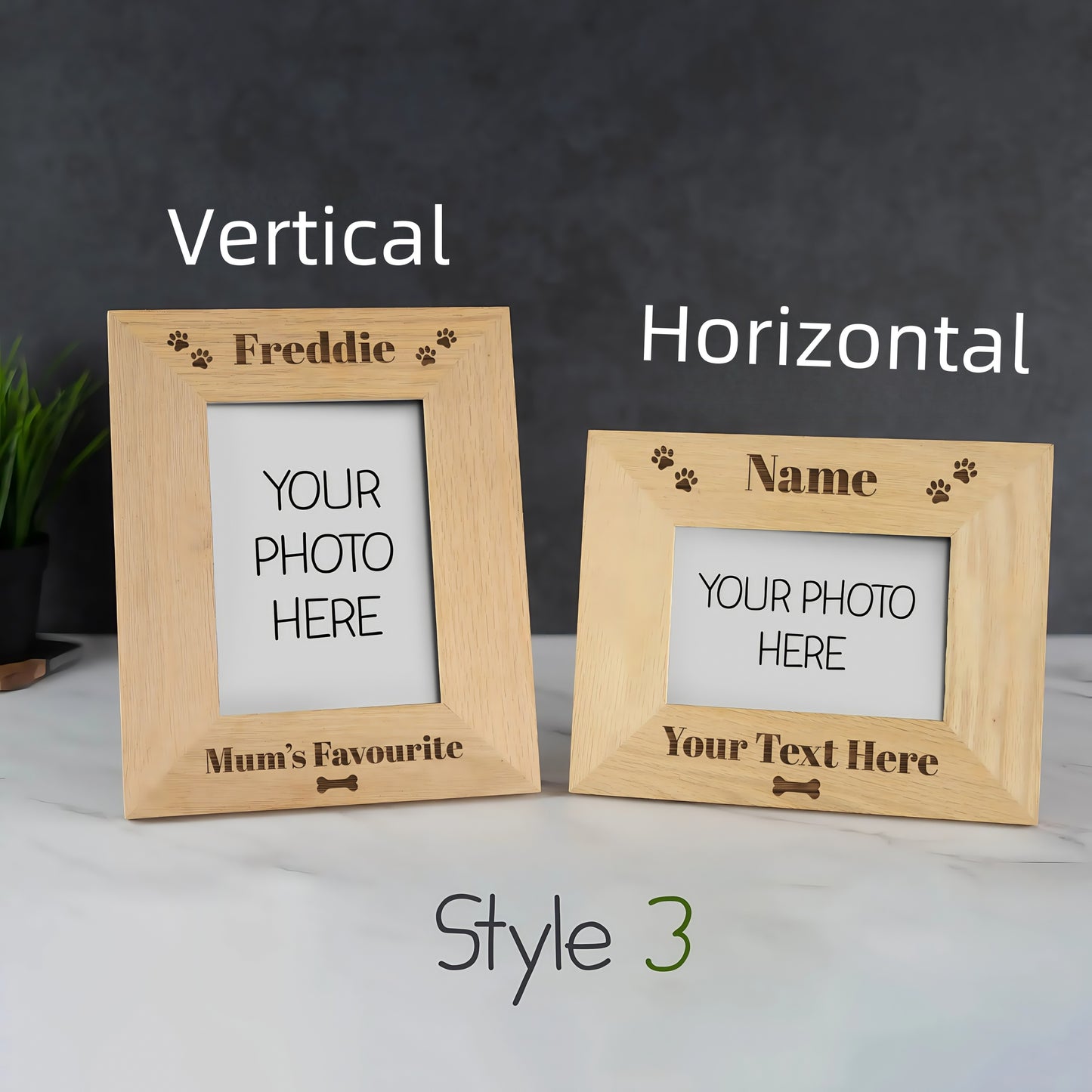 Personalised Wooden Photo Frame 4 x 6" / 5x7” Picture Frame - Any Text, Any Occasion - Personalised Gift for Birthday Wedding Valentines