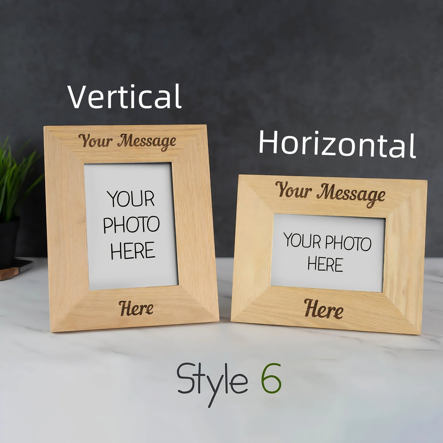 Personalised Wooden Photo Frame 4 x 6" / 5x7” Picture Frame - Any Text, Any Occasion - Personalised Gift for Birthday Wedding Valentines