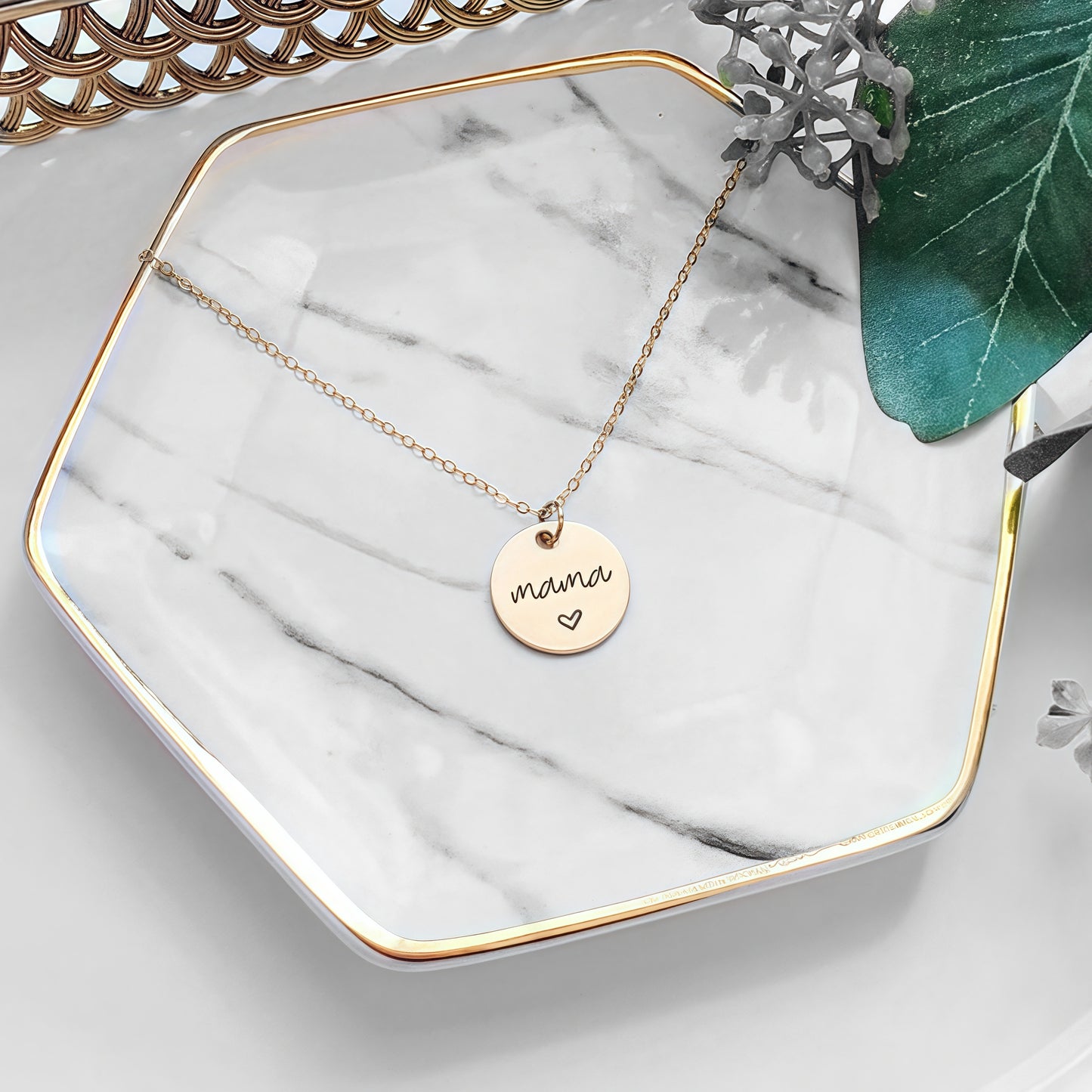 Custom Initial Disc Necklace, Engraved Letter Necklace, Gold Coin Disk Tag, Personalized Name Necklace, Teen Aunt Grandma Mom Gift