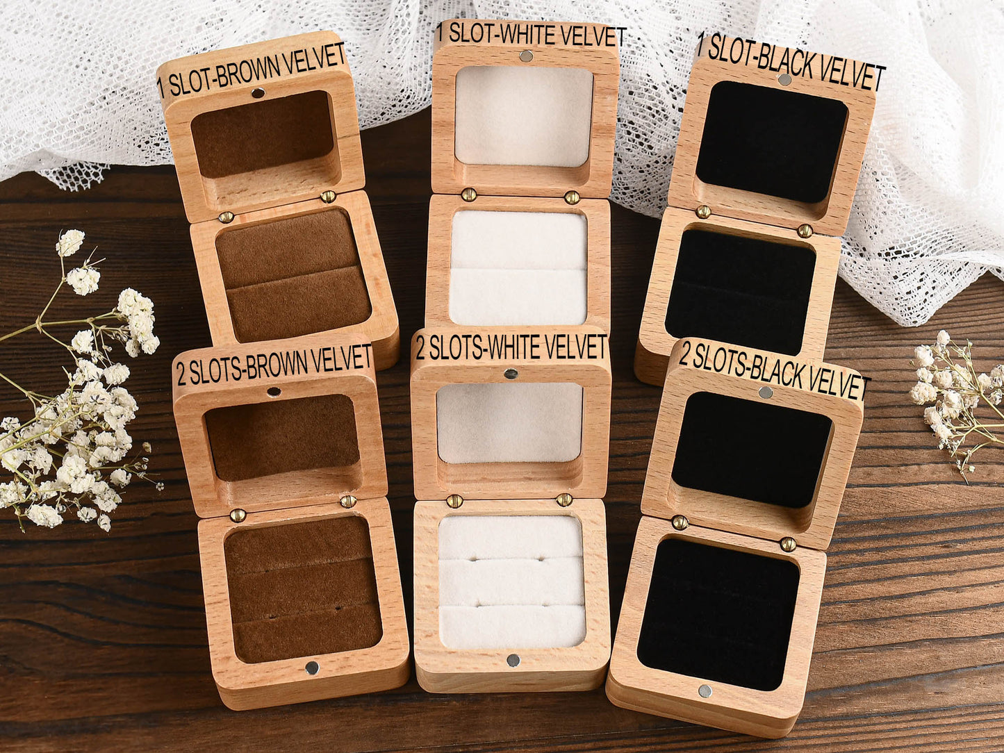 Custom Wooden Wedding Engagement Ring Box,Wedding Ring Box,Personalized Engraved Wood Ring Bearer Box,Square Ring Bearer,Anniversary Gift