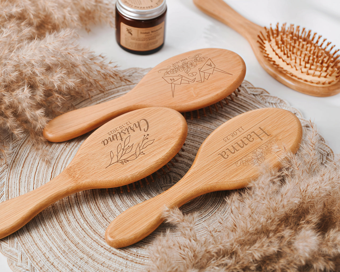 Personalized custom handmade bridesmaids airbag brush, gift for her, wedding party gift hair comb, anniversary gift, unique bridesmaid gift
